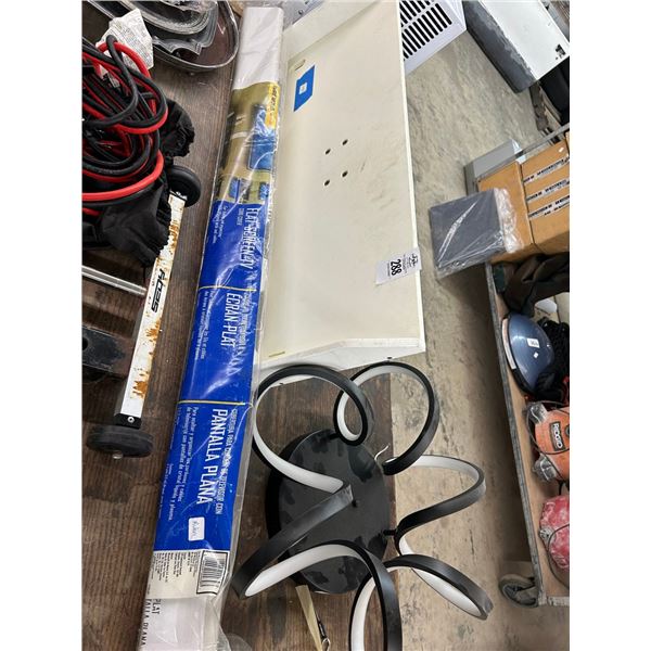 Fish Cut Table, Flat Screen TV Cord Cover, LED Flush Lamp