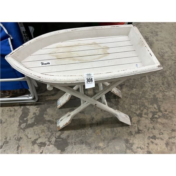 Wooden Dingy Tray Table w/Oars Base