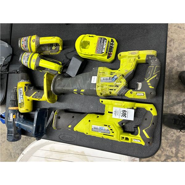 Ryobi Cordless Tools w/Charger - No Batteries