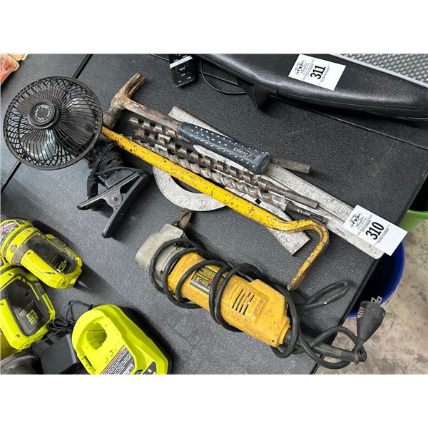 Dewalt 16G Electric Nibbler, Boring Bits, Measure, Pry Bar, Hammer