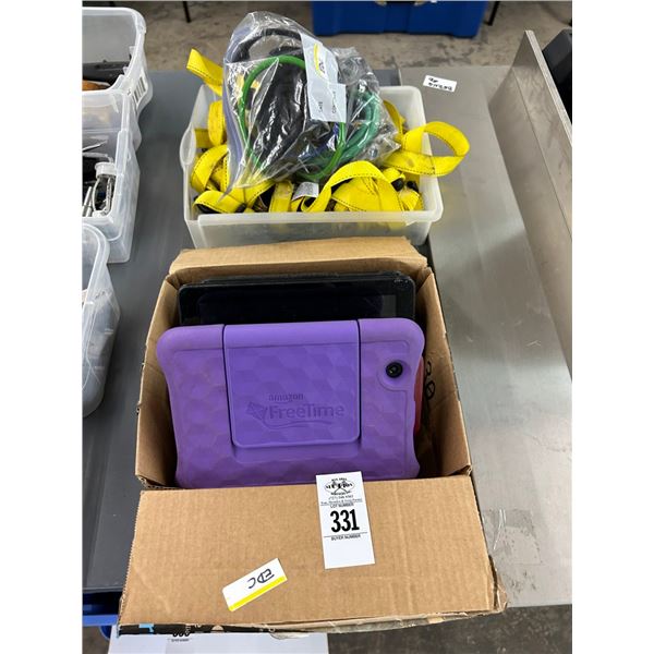 Bins 2 w/Asst. Tablets, Ratchet Tie Downs, Bungees