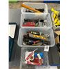 Image 1 : Bins 4 w/Asst. Tools, Staple Gun,  Meter