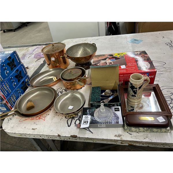 Bombay Desk Pen Set, Bottle Opener, Stein, Traymate, Copper Cookware