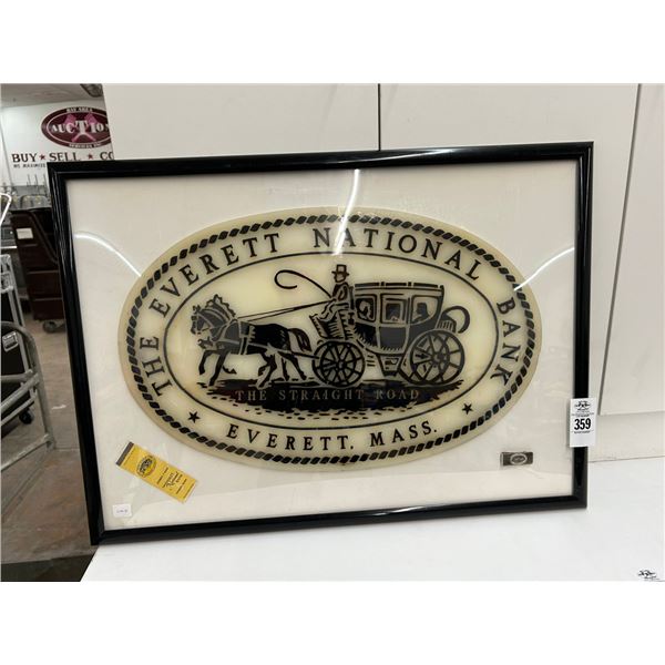 Everet National Bank Stagecoach Framed Advertising
