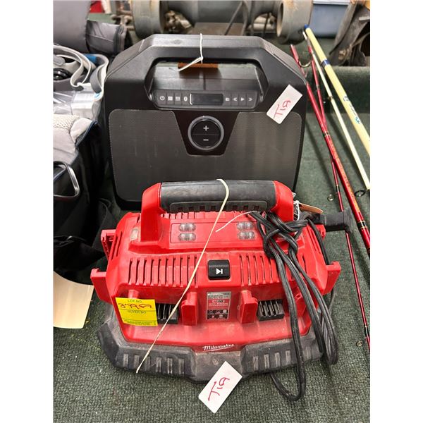 Milwaukee 6 Pack Charger, Portable Stereo Speaker