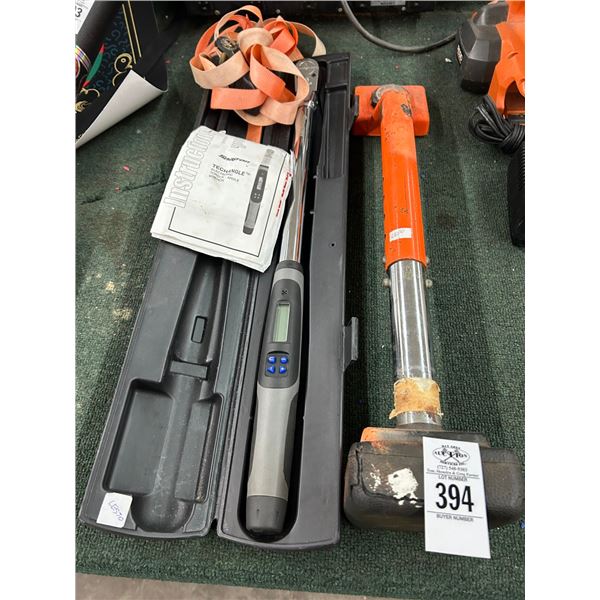 Snap On Tech Angle Electronic Tork Wrench, Carpet Kicker, Tie Down Straps