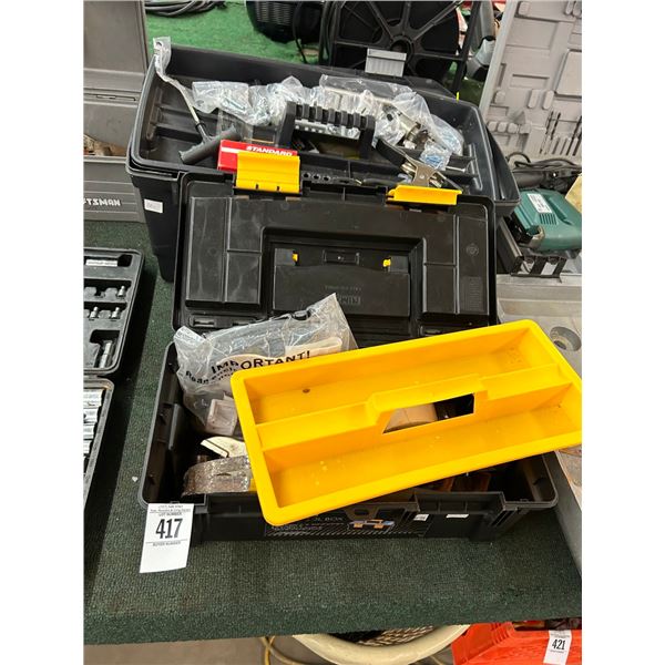 Plastic Toolboxes 2 w/Asst. Tools/Supplies