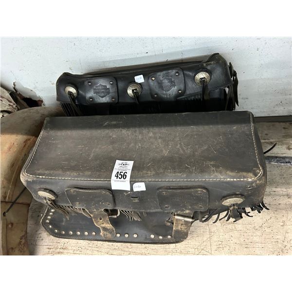 Motorcycle Leather Saddle Bags - Pair