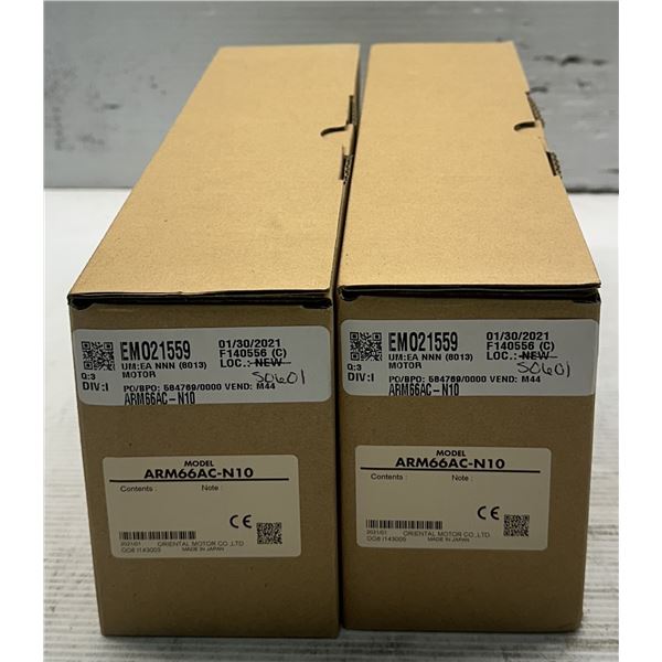 (2) Oriental Motor #ARM66AC-N10 Stepping Motors