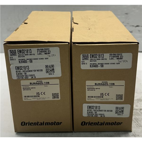 (2) Oriental Motor #BLM460S-10B Stepping Motors