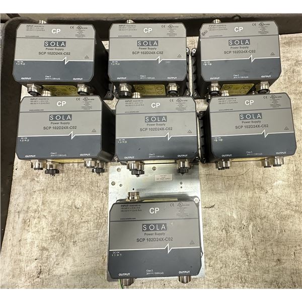 Lot of (7) Sola #SCP 102D24X-C02 Power Supplies