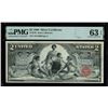 Image 1 : Fr. 248 1896 $2 Silver Certificate PMG 63 Choice Uncirculated EPQ (Fr-248),