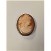 Image 1 : Antique .862 Silver Cameo Pendant / Brooch - (31 x 39mm)