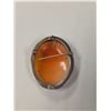 Image 2 : Antique .862 Silver Cameo Pendant / Brooch - (31 x 39mm)