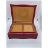 Image 2 : Vintage Red Leather Jewelry Box and Contents - Vintage Fashion & Costume Jewelry (7 x 10 x 4" tall)
