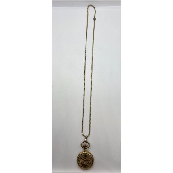 Vintage Sheffield Ladies Pendant Watch on Chain - Swiss made - 34 mm face