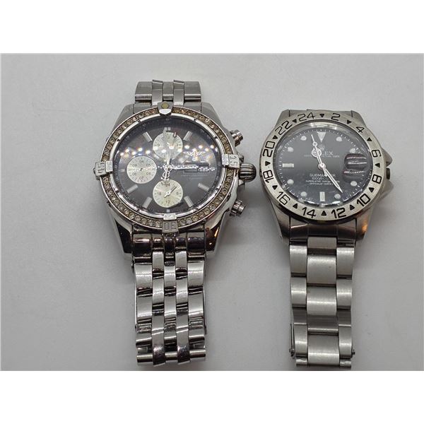 Replica Breitlin B13356 & Rolex Submariner Watch for Parts or Repair (Breitling sub dial hand is mis
