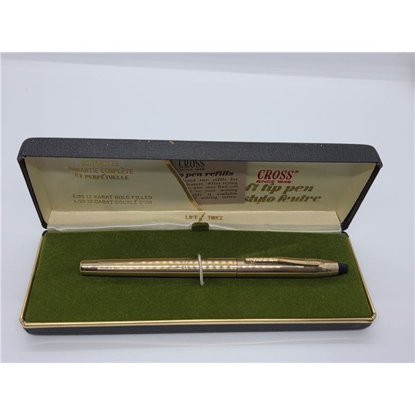 Vintage Cross Gold Filled "Soft Tip" Pen - Original Case with Refills