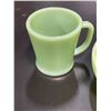 Image 2 : 3 Pcs. Of Fire King Jadeite Kitchenware - 2 Coffee Mugs & a 5" Bowl