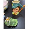 Image 3 : 5 Pcs. Lot of Vintage China & Pottery - 9" Hand painted bowl, Japanese frog ashtray, 2 Toby Mugs & a