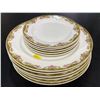 Image 2 : Limoges Sauce Boat & 11 Plates - 5 side  plates and 11 dinner plates (2 dinner plates are chipped)