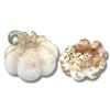 Image 1 : 2 Sparkly Art Glass Pumpkins - 8" diameter x 5.5" tall