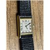 Image 2 : Lady's Seiko Quartz Tank Watch gold-plated over base metal with small square dial and a black leathe