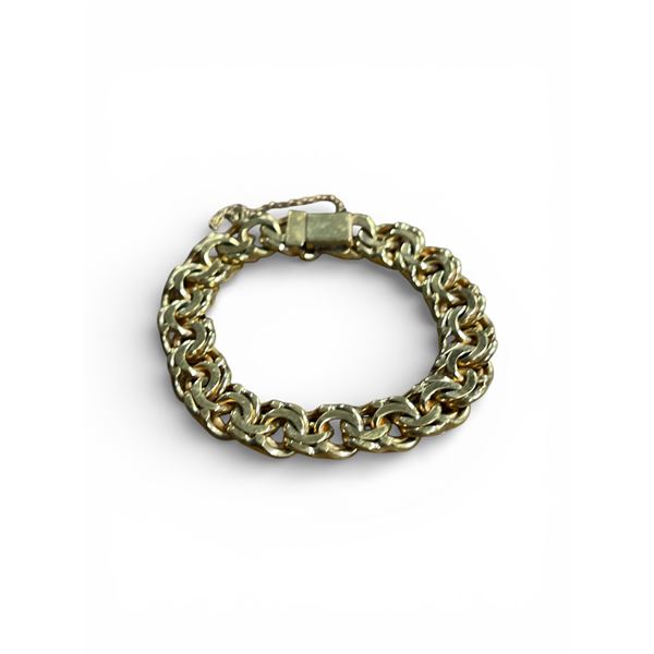 German 12kt gold filled chunky bracelet with a safety chain  - Appraised Value $115