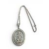 Image 1 : Antique English Sterling silver locket engraved and embellished with flowers in relief suspended on