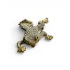Image 1 : Christian Dior gold-plated frog brooch set with Swarovski crystals and black paste stones.  - Apprai