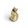 Image 1 : Christian Dior Gold-plated Cat Brooch with green crystal eyes.  - Appraised Value $127