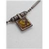 Image 8 : Vintage 16" Sterling Silver Amber Necklace & Scrap Sterling Chain - Total Weight:18.8 grams