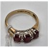 Image 5 : Birks 14 KT Gold Ruby & Diamond Ring - Size 6.5 - 5.5 mm wide - In Original Birks Ring  Box
