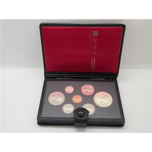 1981 Canadian Double Dollar Proof Coin Set - Locomotive Dollar is 50% Silver - Original Display Case
