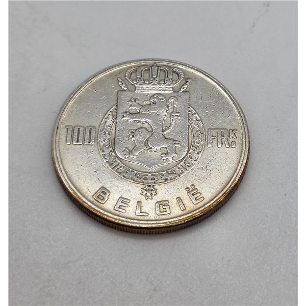 1949 Belgium 100 Franc Silver Coin - .835 Silver - 18 grams