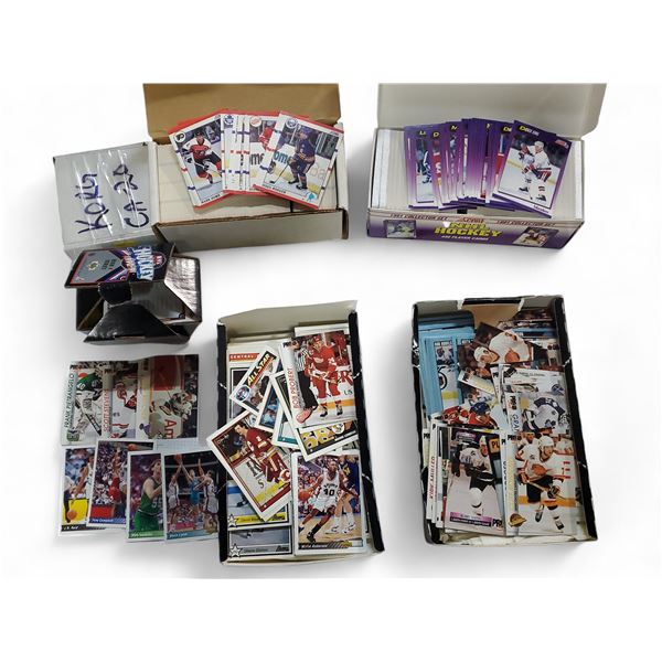 Mixed Lot of 90s Sports Trading Cards - Hockey & Basketball Assortment in Boxes