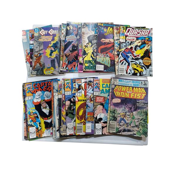 Group of Vintage Comic Books Includes Captain America, Power Man & Iron Fist - Assorted Issues