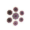 Image 1 : Group of 7 Vintage Hand-Beaded Floral Coasters