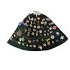 Image 3 : Vintage Alpine Felt Hat with Assorted Pins and Badges (Military and Service Pin Collection)