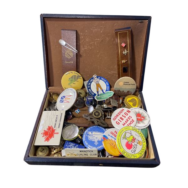 Vintage Pin, Button and Cufflink Collection in Box