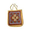 Image 2 : Handcrafted Beaded and Fringed Native Leather Bags, Approx. 10" x 9" Each