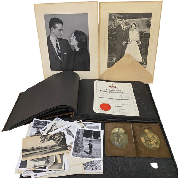1950s Canadian Military Photo Album & Ephemera - Mixed Family Photographs, Certificates & Portraits