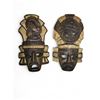 Image 2 : 4 Hand-Carved Wooden Decorative Masks (H11-14") - Possibly Maya or Aztec Style