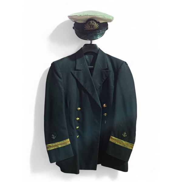 Vintage Circa 1960s Canadian Naval Officer's Dress Jacket with Hat