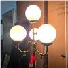 Image 2 : Vintage Brass Four-Globe Floor Lamp, H74"