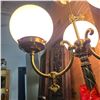 Image 3 : Vintage Brass Four-Globe Floor Lamp, H74"