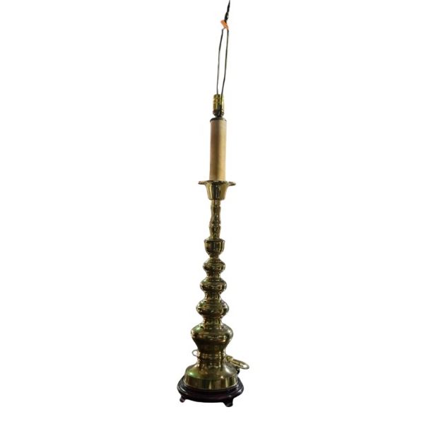 Large Thinner Brass Table Lamp - Height Approx. 44"
