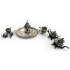 Image 1 : 10 Piece Silverplated Tea Set Includes Large Oval SP Tray, Teapot, Small Teapot, Sugar Bowl (w/lid);