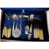 Image 3 : Birks Regency Silver Plate Silverware Set and Box of Ceramic Spoon