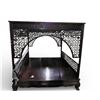 Image 5 : Huge Chinese Hardwood Carved Canopy Bed, Approx. H92" x W90" x 74"
